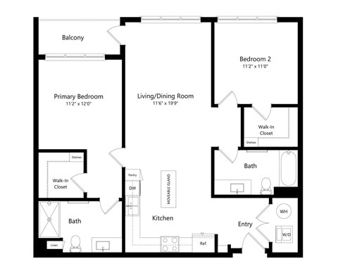 a floor plan of a house with a bedroom and a living room